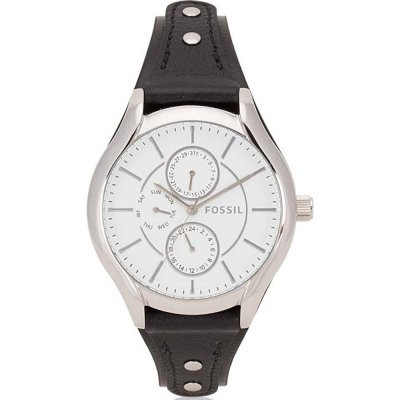 Fossil 18mm black leather watch strap hot sale